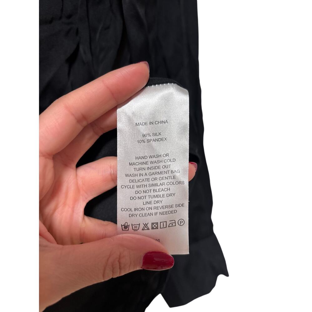 Quince Black Silk Spandex Button Down Shirt S - Picture 4 of 8